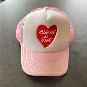 Pink and White Heart Trucker Hat